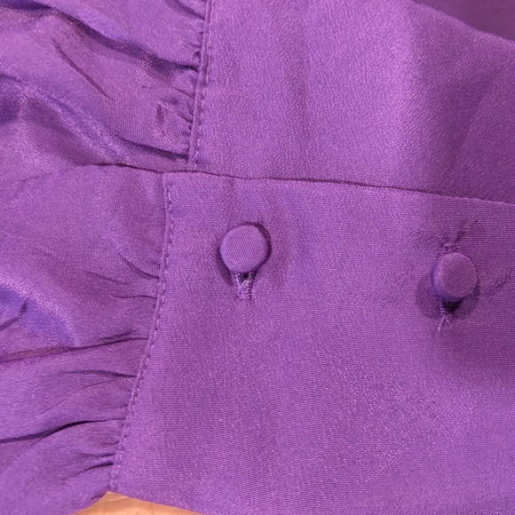 J Crew Bright Purple Blouse SZ M - Picture 7 of 11